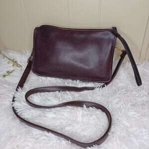 Vintage Coach Shoulder Bag Crossbody Purse Burgundy Leather